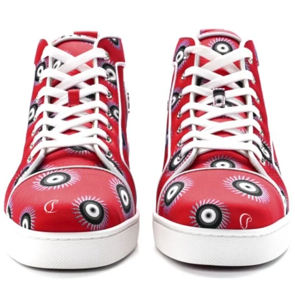 👞 CHRISTIAN LOUBOUTIN Satin Nappa Loubi Eye Louis Orlato Flat Sneakers Size: 41 - Picture 3 of 11